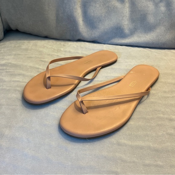 TKEES Foundations Matte Flip Flops Beige Tan Light Nude 10 - Picture 1 of 4